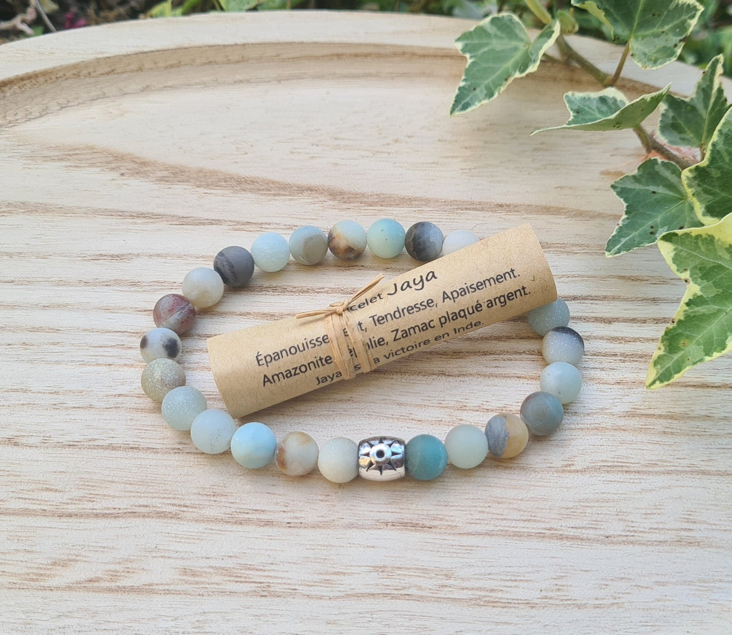 Bracelet "Jaya" Amazonite dépoli 8mm