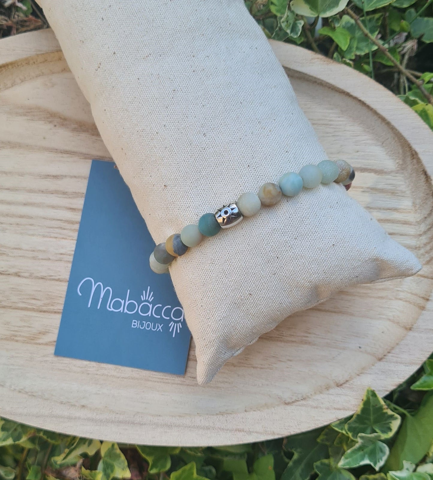 Bracelet "Jaya" Amazonite dépoli 8mm