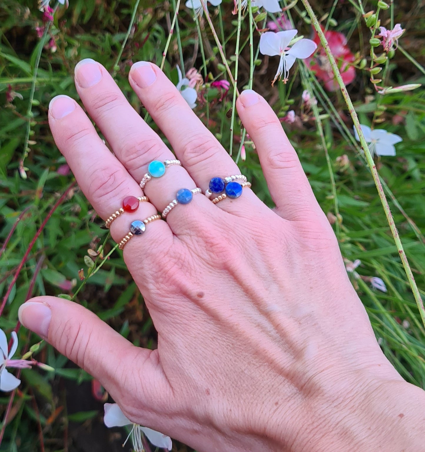 Bague"Nina" Lapis Lazuli Argent 925 ou Gold filled