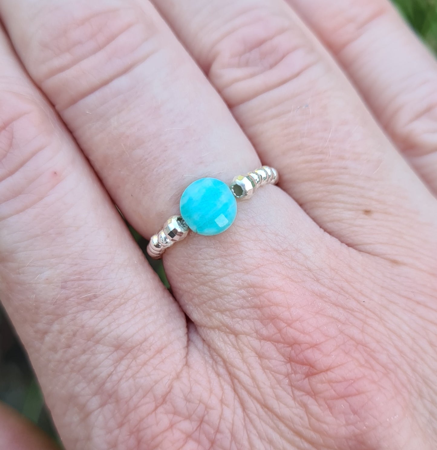 Bague"Nina" Amazonite Argent 925 ou Gold filled
