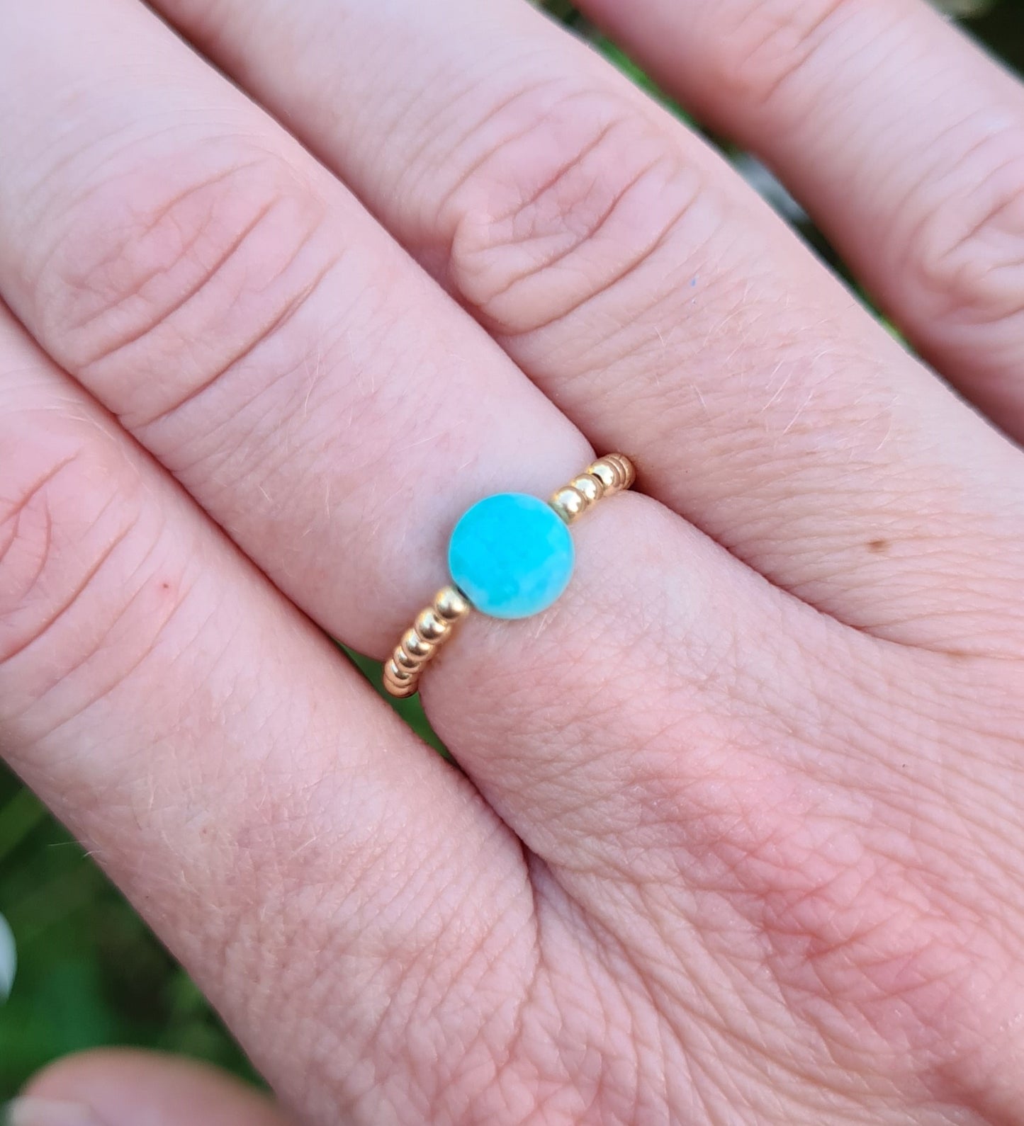 Bague"Nina" Amazonite Argent 925 ou Gold filled