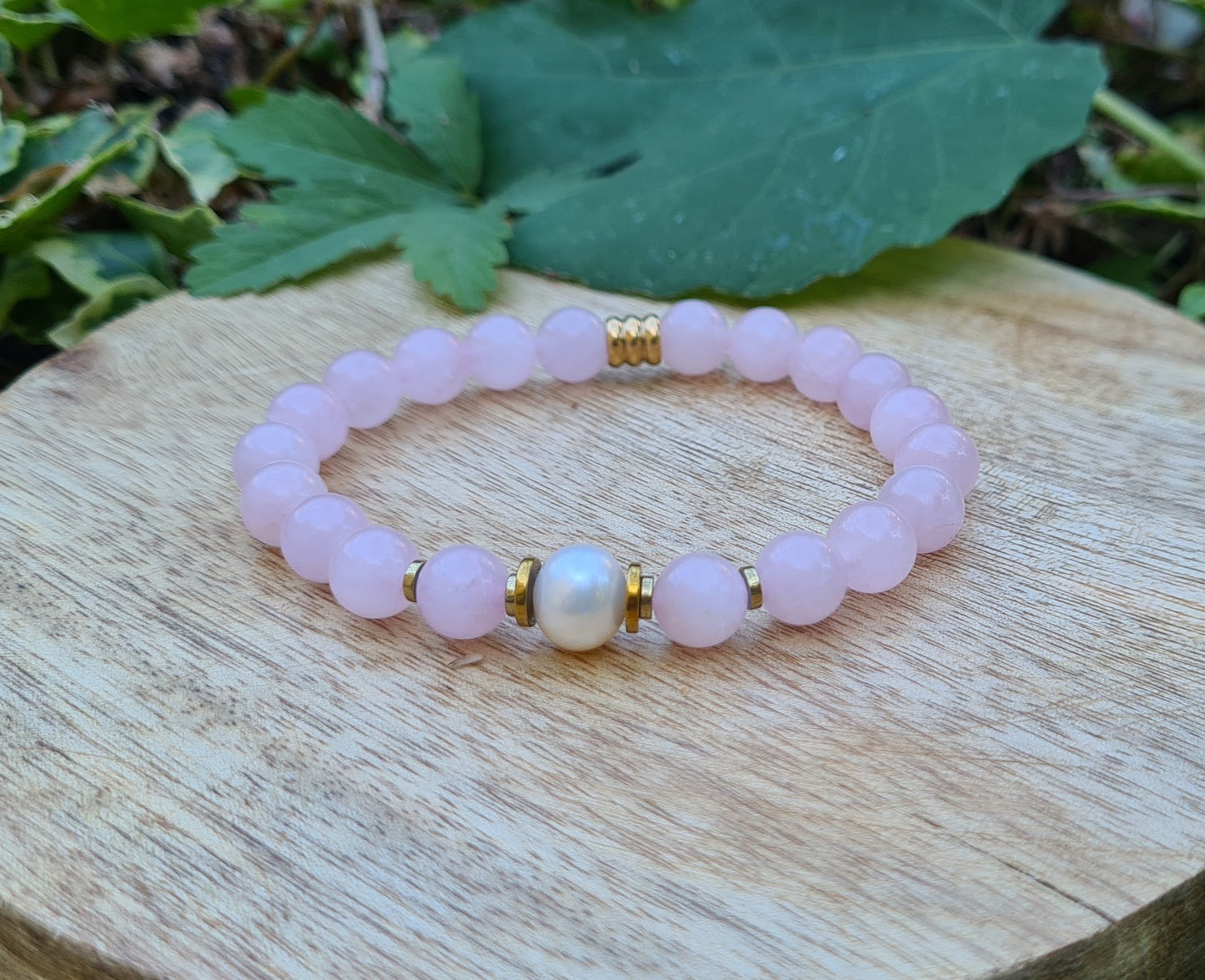 Bracelet "Mayra" Quartz rose 8mm