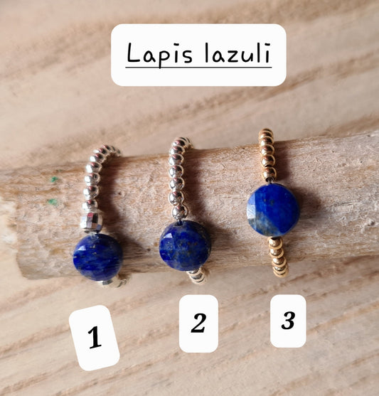 Bague"Nina" Lapis Lazuli Argent 925 ou Gold filled