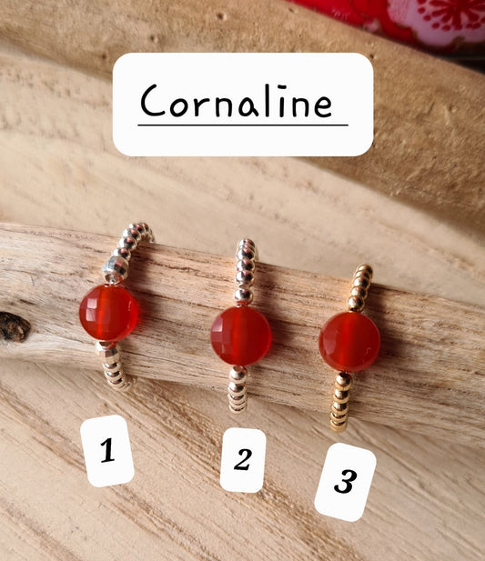 Bague"Nina" Cornaline Argent 925 ou Gold filled