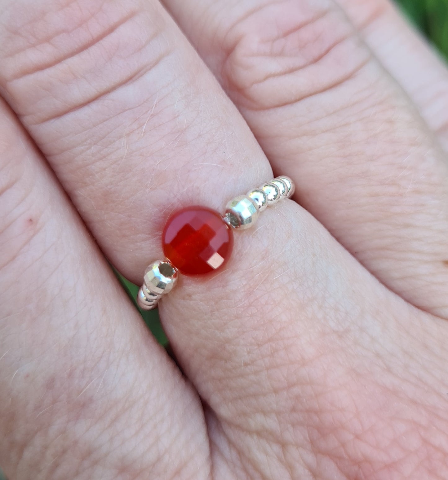 Bague"Nina" Cornaline Argent 925 ou Gold filled