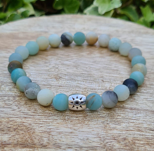 Bracelet "Jaya" Amazonite dépoli 8mm