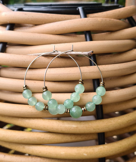 Boucles d'oreilles "Suzie" Créoles en Aventurine