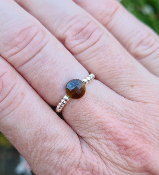 Bague"Nina" Oeil de tigre Argent 925 ou Gold filled
